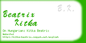 beatrix kitka business card